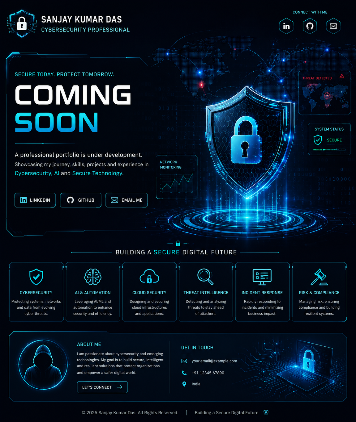 Sanjay Kumar Das Cybersecurity Professional — Coming Soon